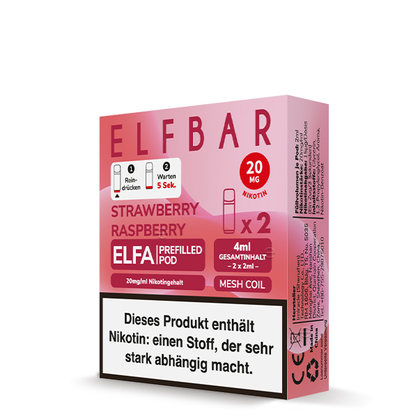 Elfbar - Elfa Prefilled Pod 2x2ml - Strawberry Raspberry