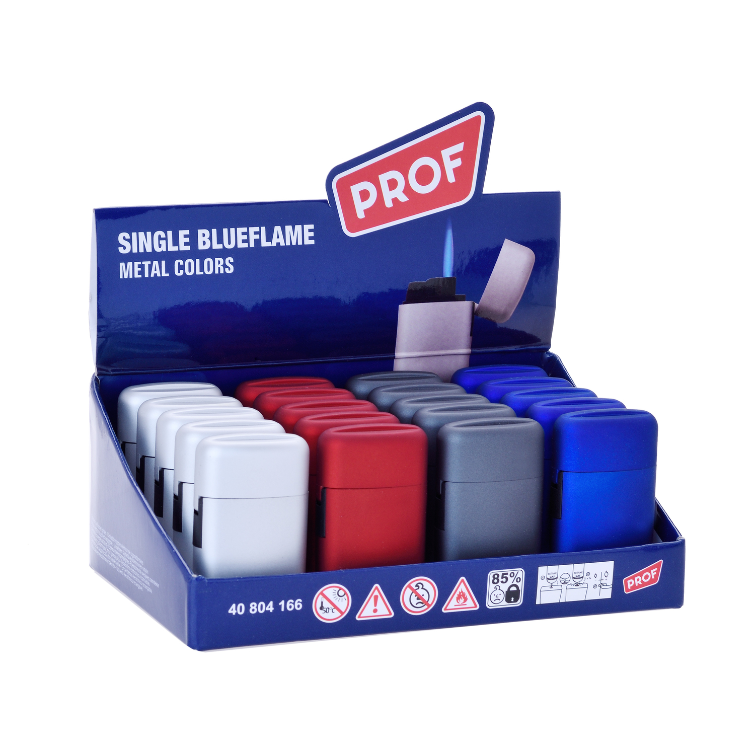 Prof - Feuerzeuge - Capsule Met/Rub Single B.Flame 20er
