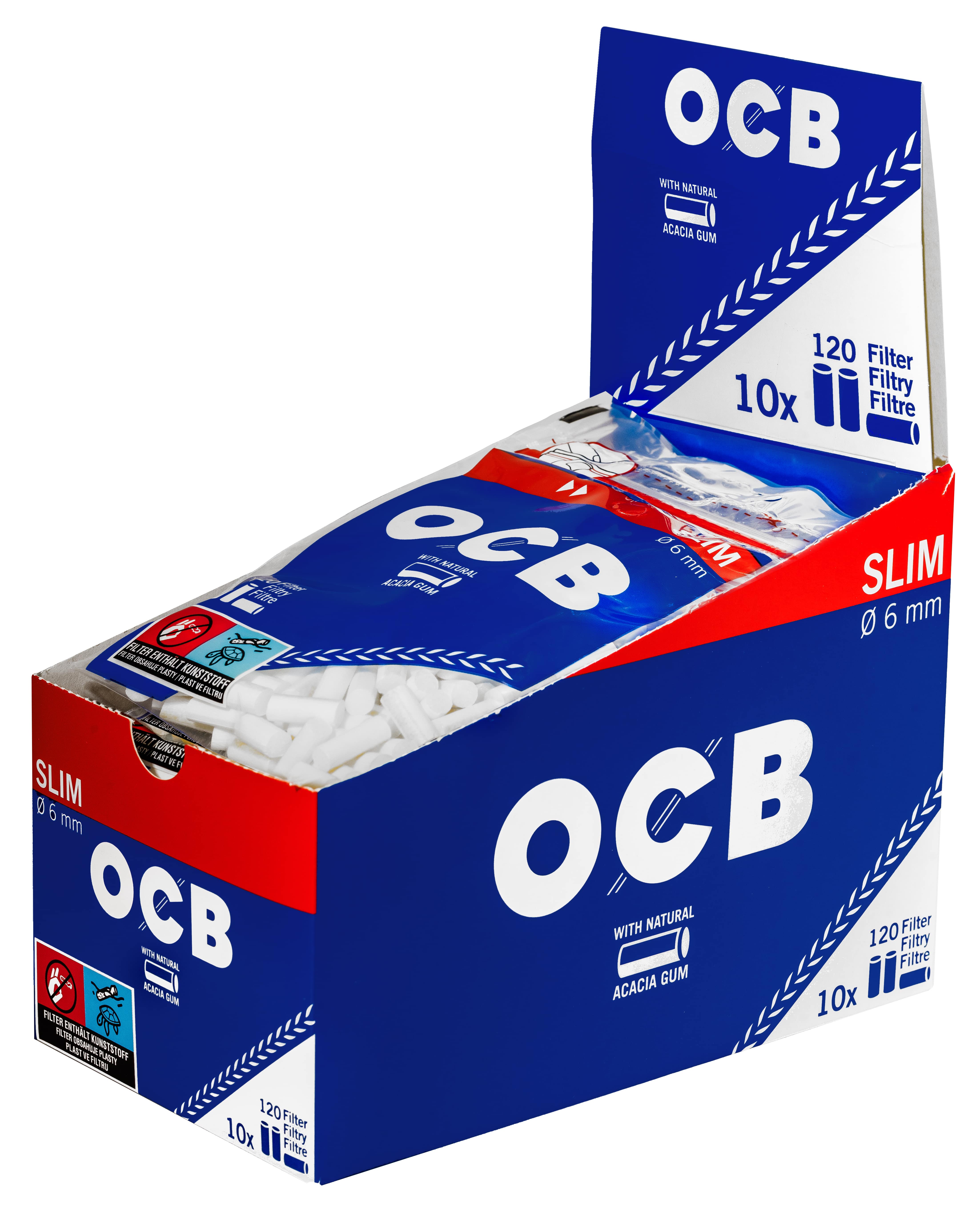 OCB - Slim Filter - 6mm mit Klebestreifen 10 Beutel à 120 Filter