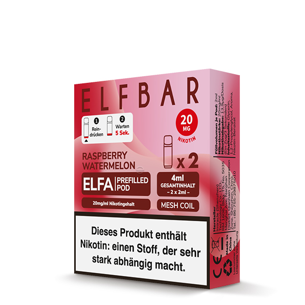Elfbar - Elfa Prefilled Pod 2x2ml - Raspberry Watermelon