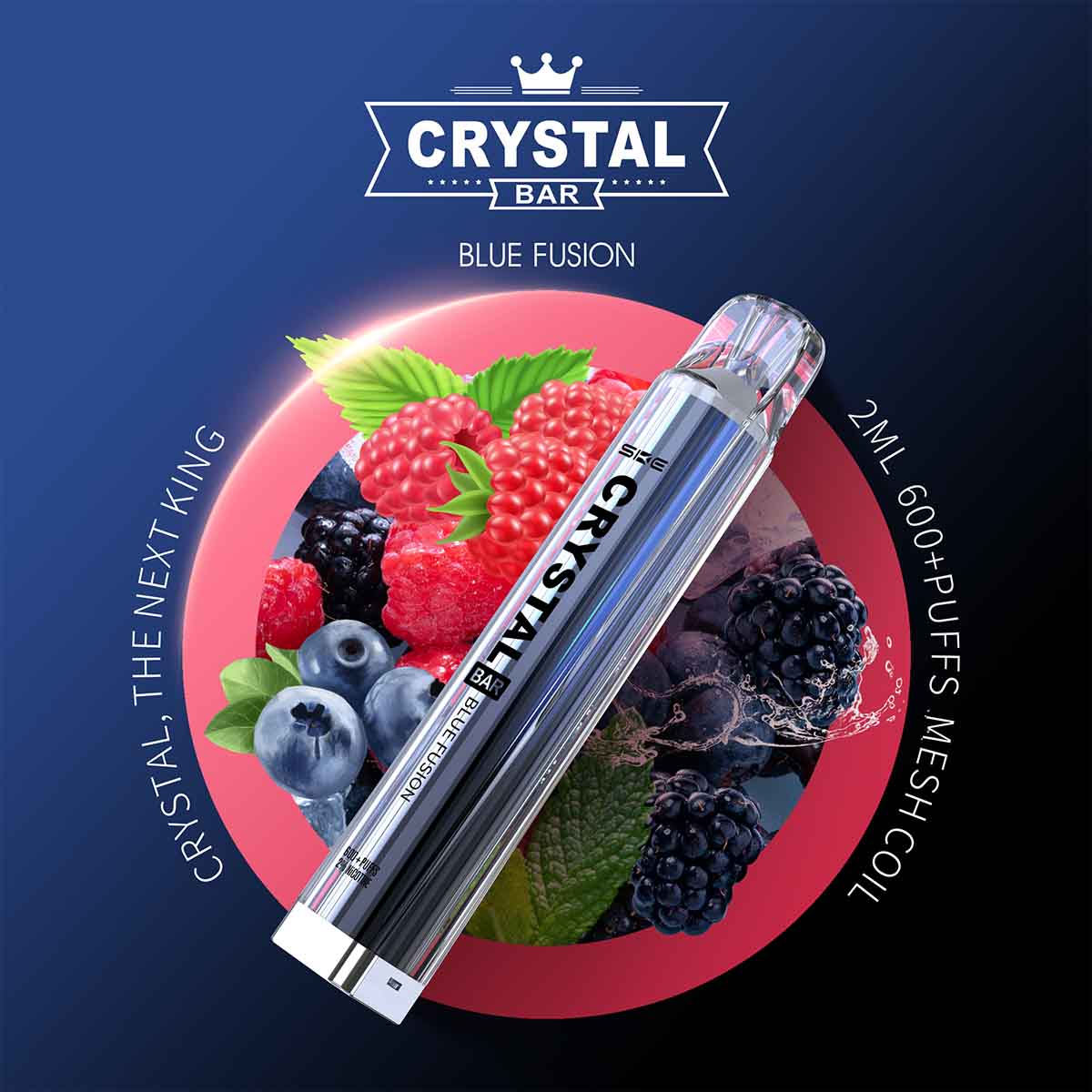 Crystal Bar - SKE - E-Shisha - 600 Züge - Blue Fusion