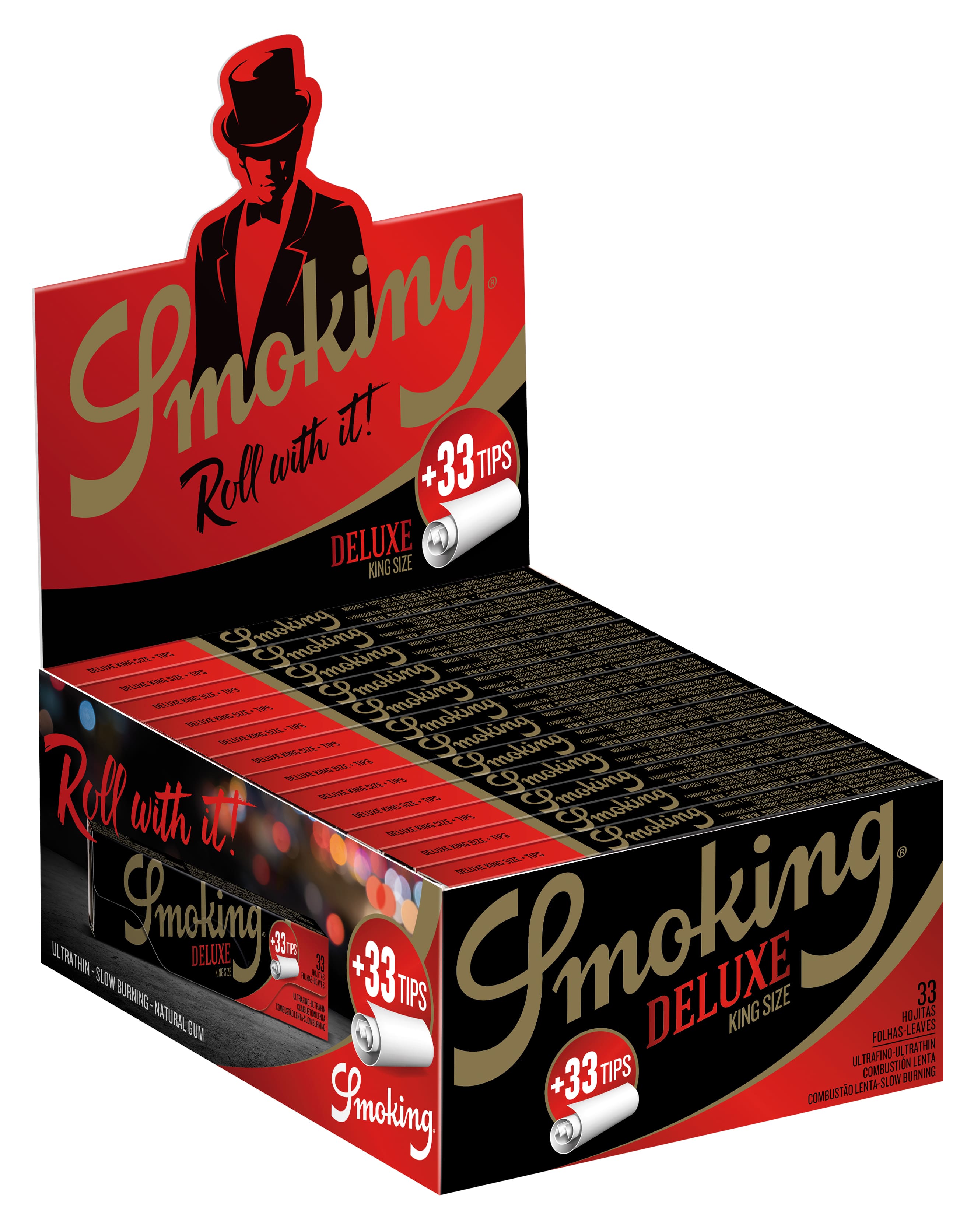 Smoking - King Size - Deluxe - 50 Hefte à 33 Blatt + Tips
