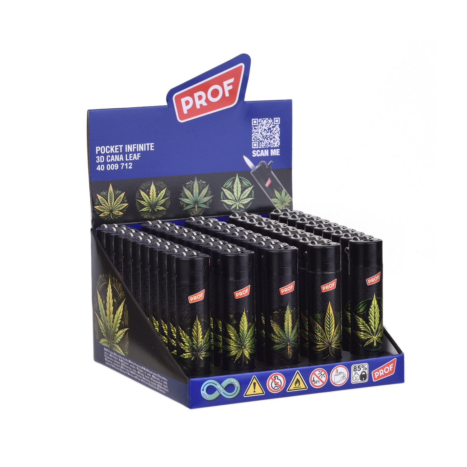 Prof - 3D Feuerzeuge - Cana Leaf Round 25er