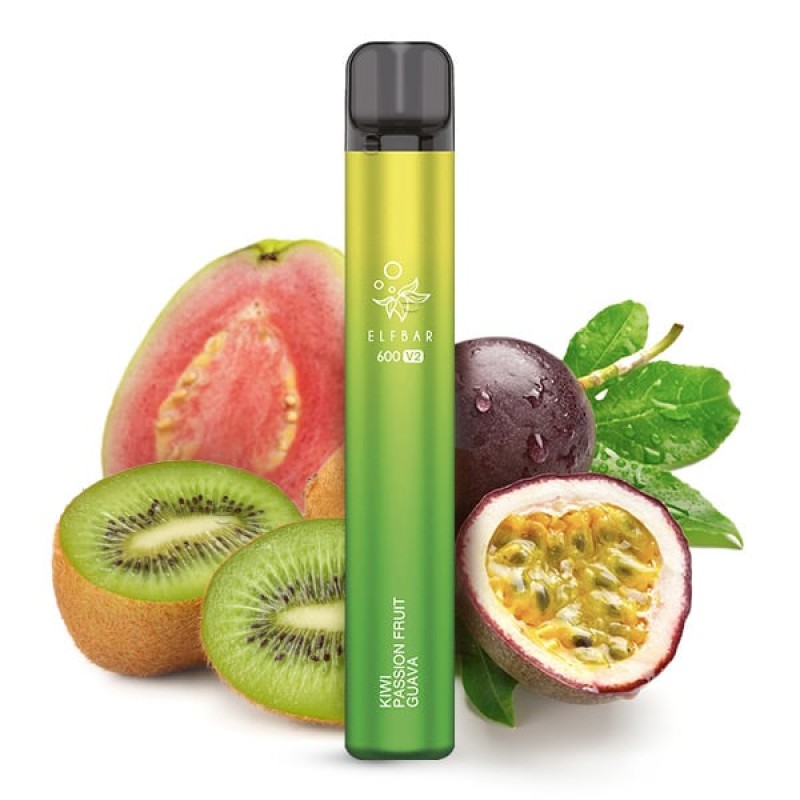 Elfbar E-Shisha - 600 Züge - V2 - Kindersicherung - Kiwi Passionfruit Guava