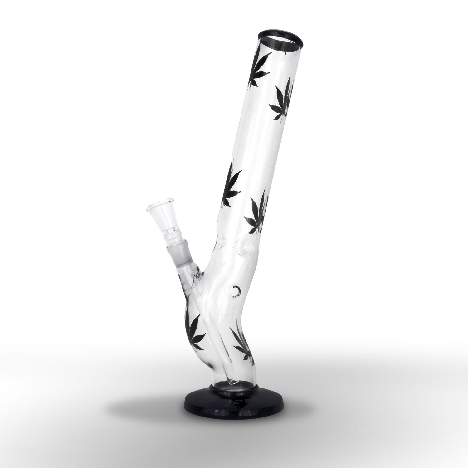 Bullet Glasbong | Schwarzes Blï¿½tter-Design