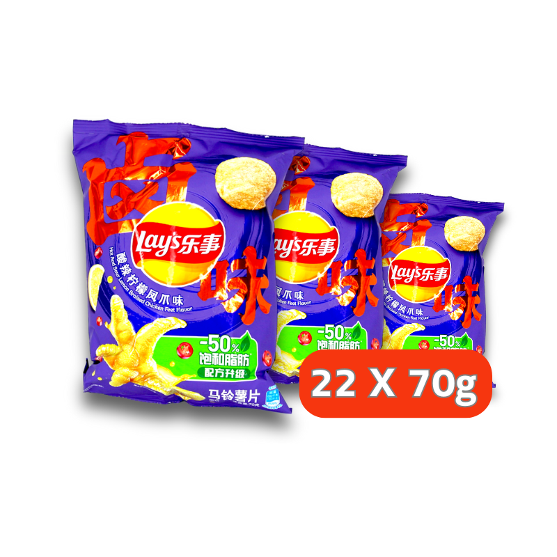 Lay's - China - Potato Chip Lemon Chicken Feet Flavour 22x70g