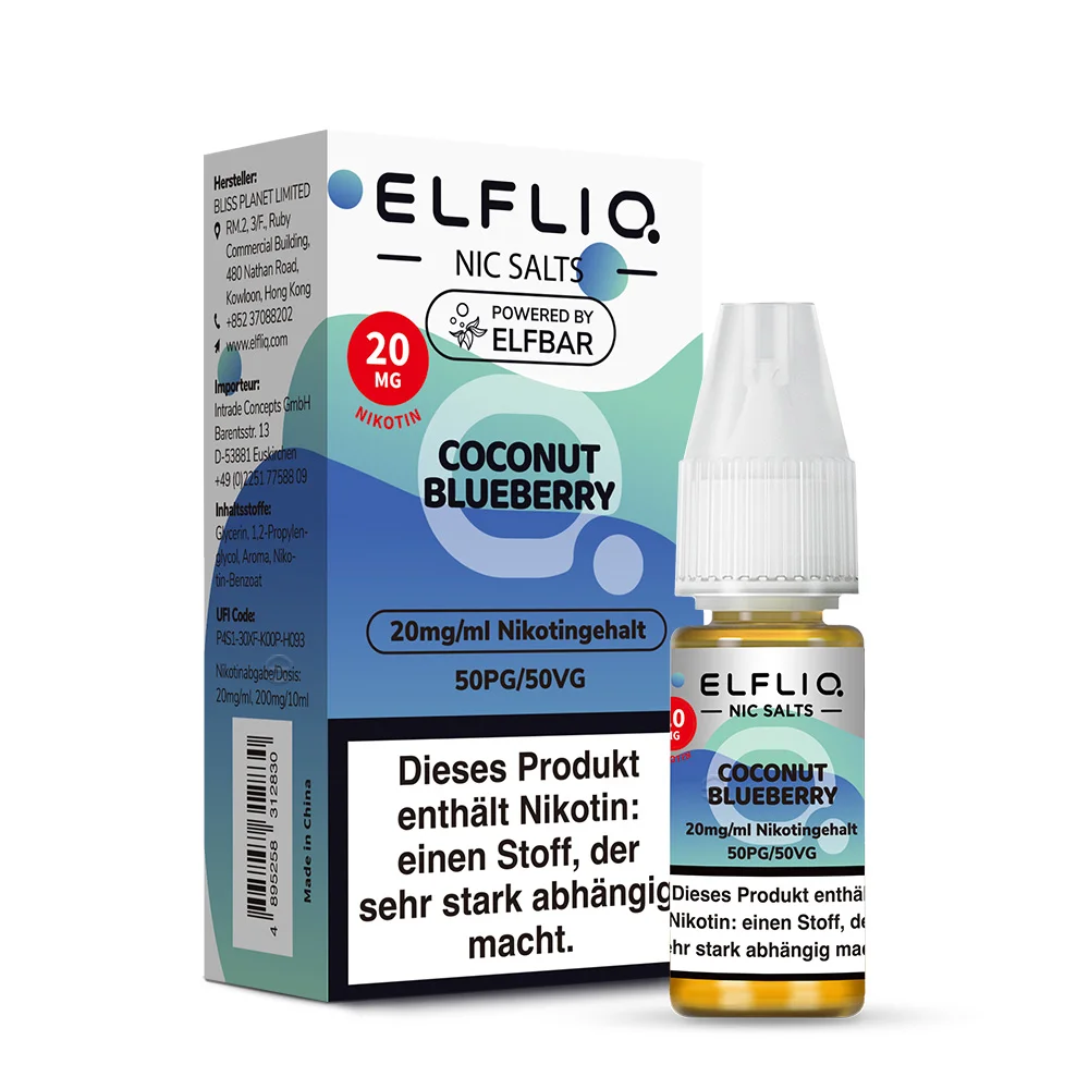 Elfbar Elfliq 10ml - Coconut Blueberry 20mg