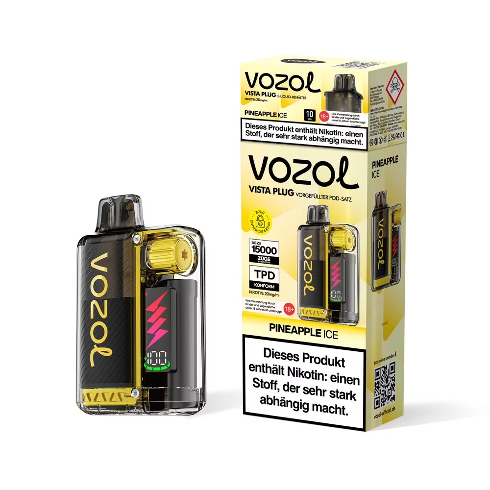 Vozol Vista Plug - E-Shisha - 15K Züge - Pineapple Ice