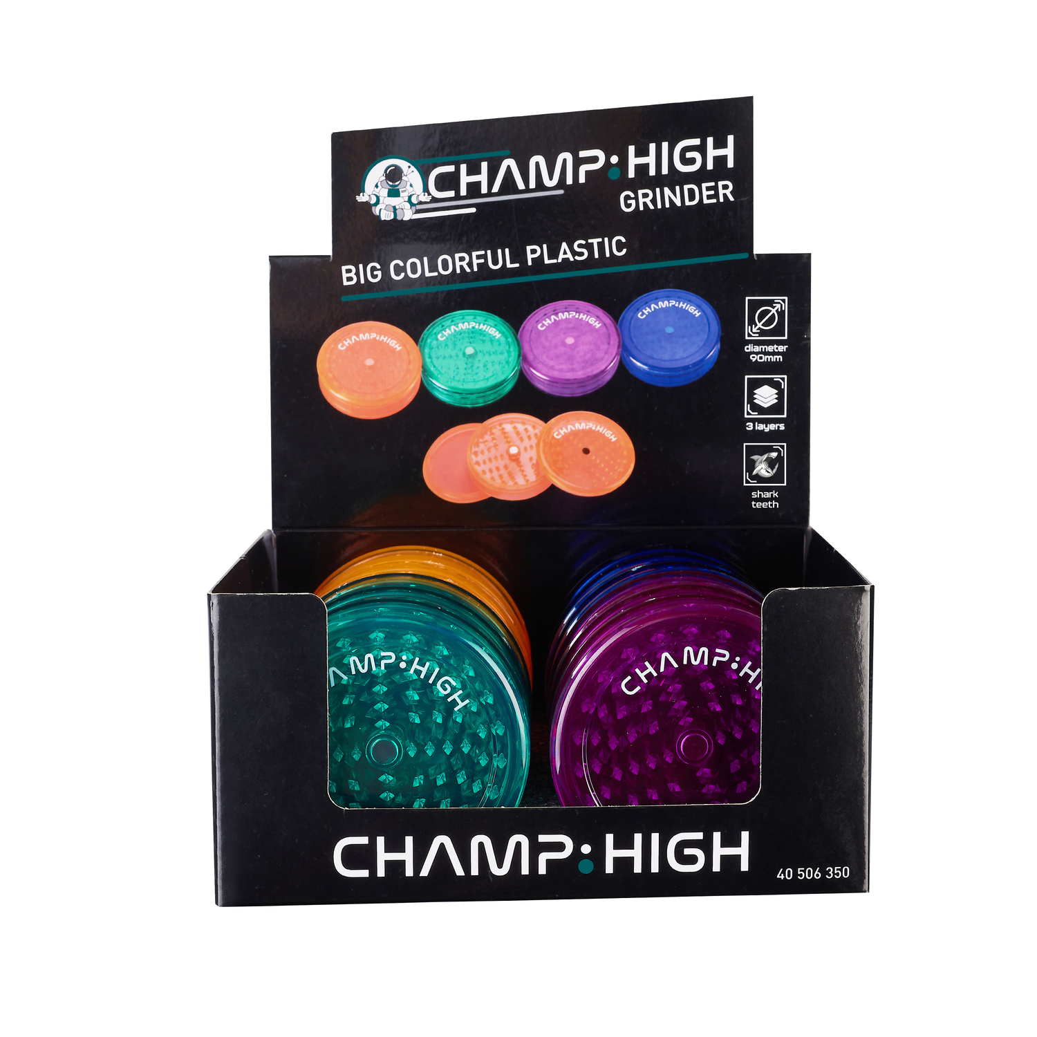Champ - High Grinder - Big Colorful Plastic 90mm