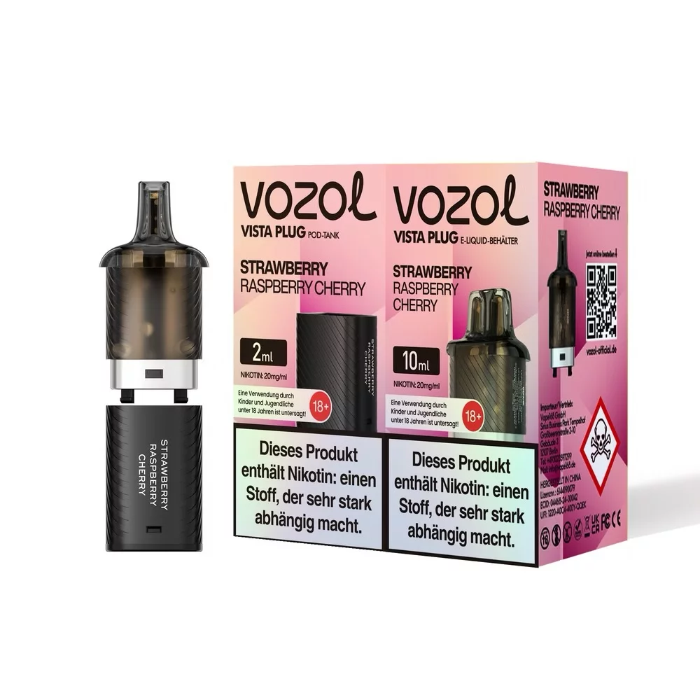Vozol -  Vista Plug Pod Bundle - Strawberry Raspberry Cherry