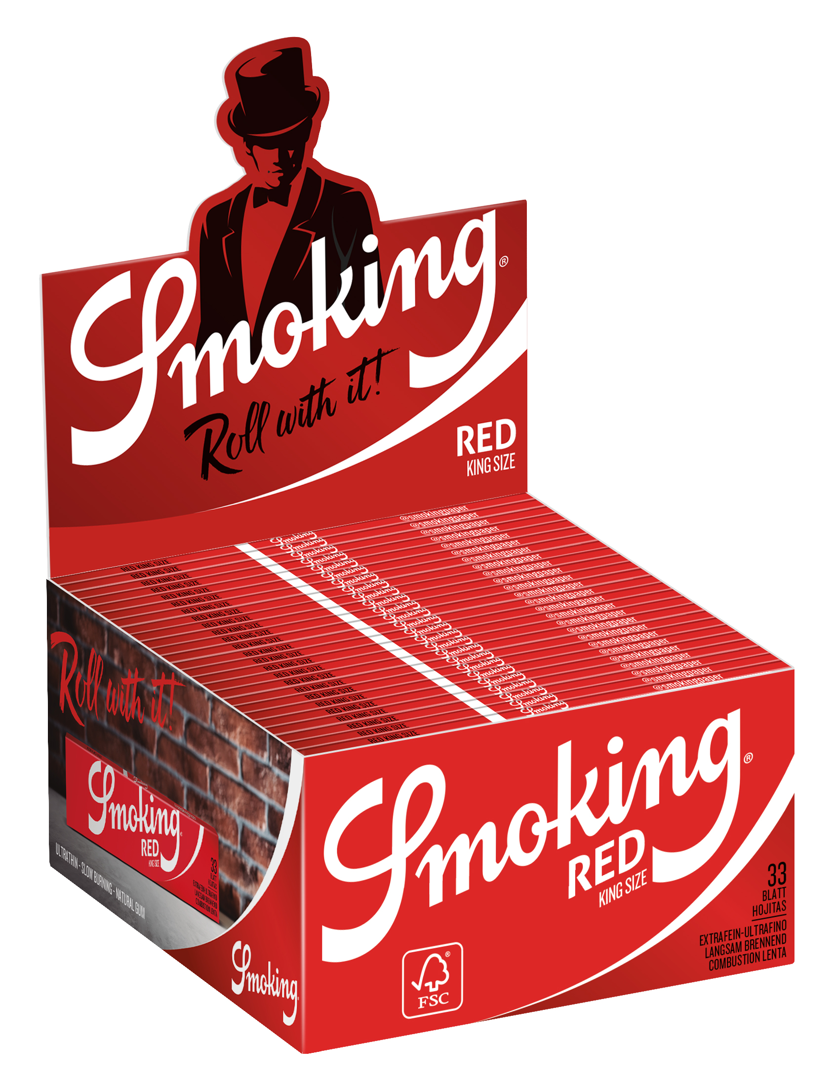 Smoking - King Size - Red 50 Hefte à 33 Blatt