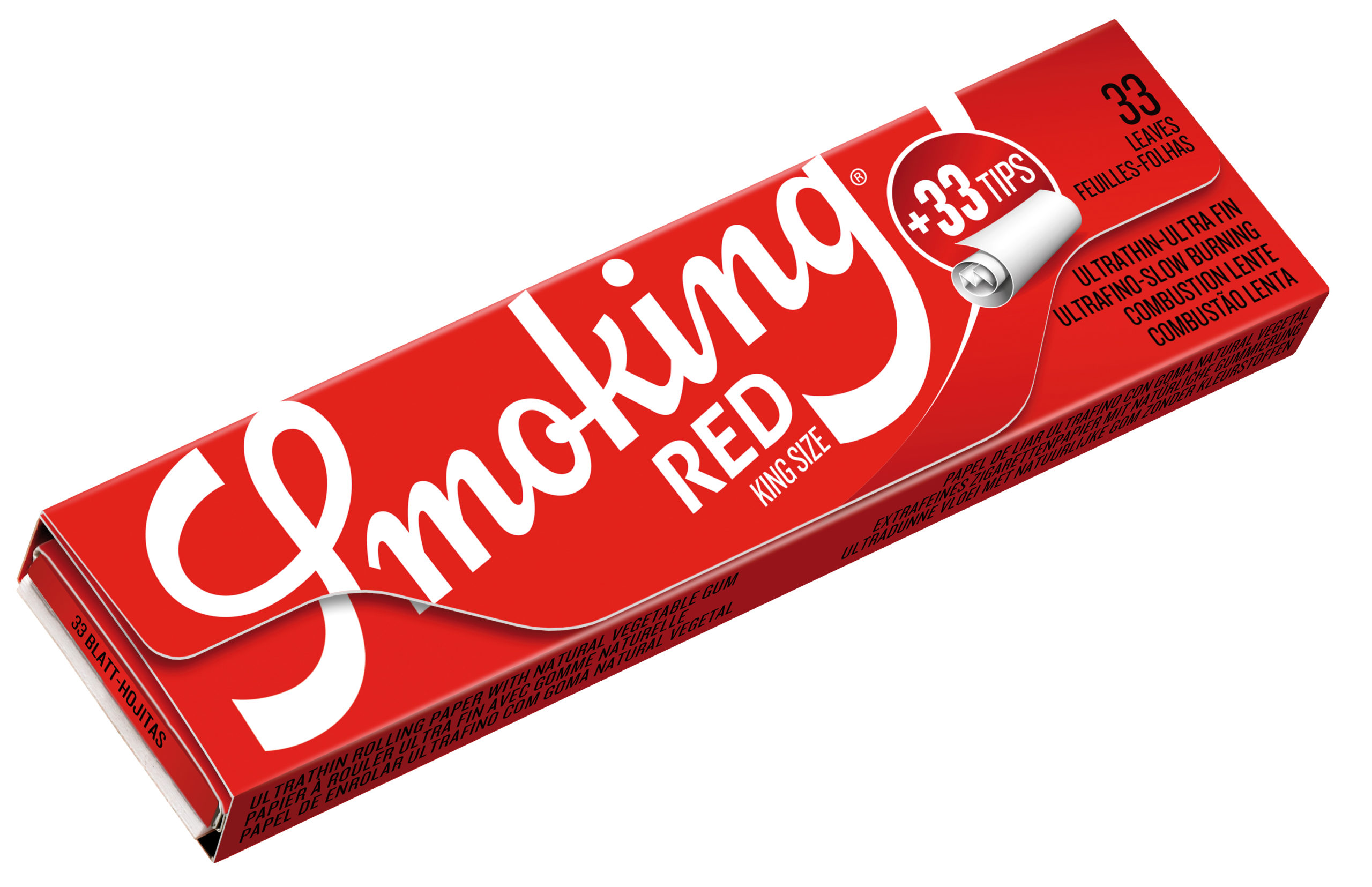 Smoking - King Size - Red - 50 Hefte à 33 Blatt + Tips