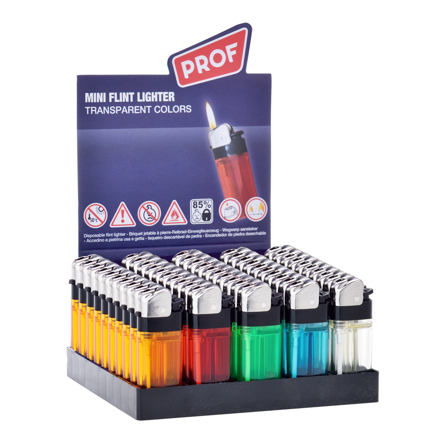 Prof Feuerzeuge - Mini Flint Transparent