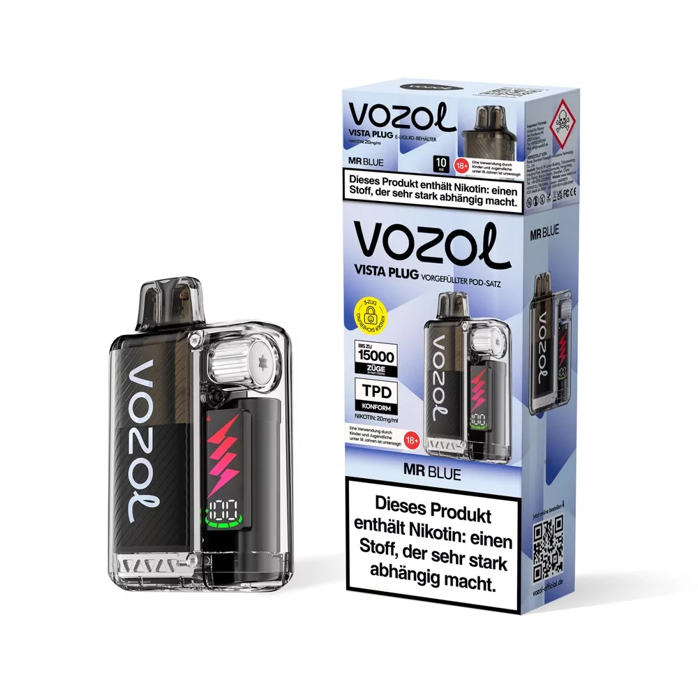 Vozol Vista Plug - E-Shisha - 15K Züge - Mr Blue