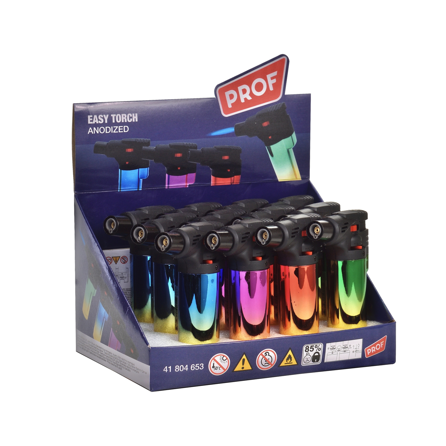 Prof - Feuerzeuge - Easy Torch Anodized Blueflame 12er