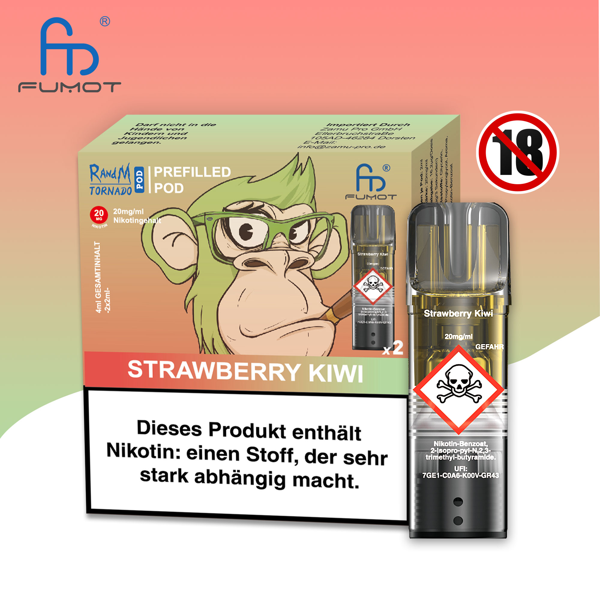 RandM - 2x2ml Pod - Strawberry Kiwi