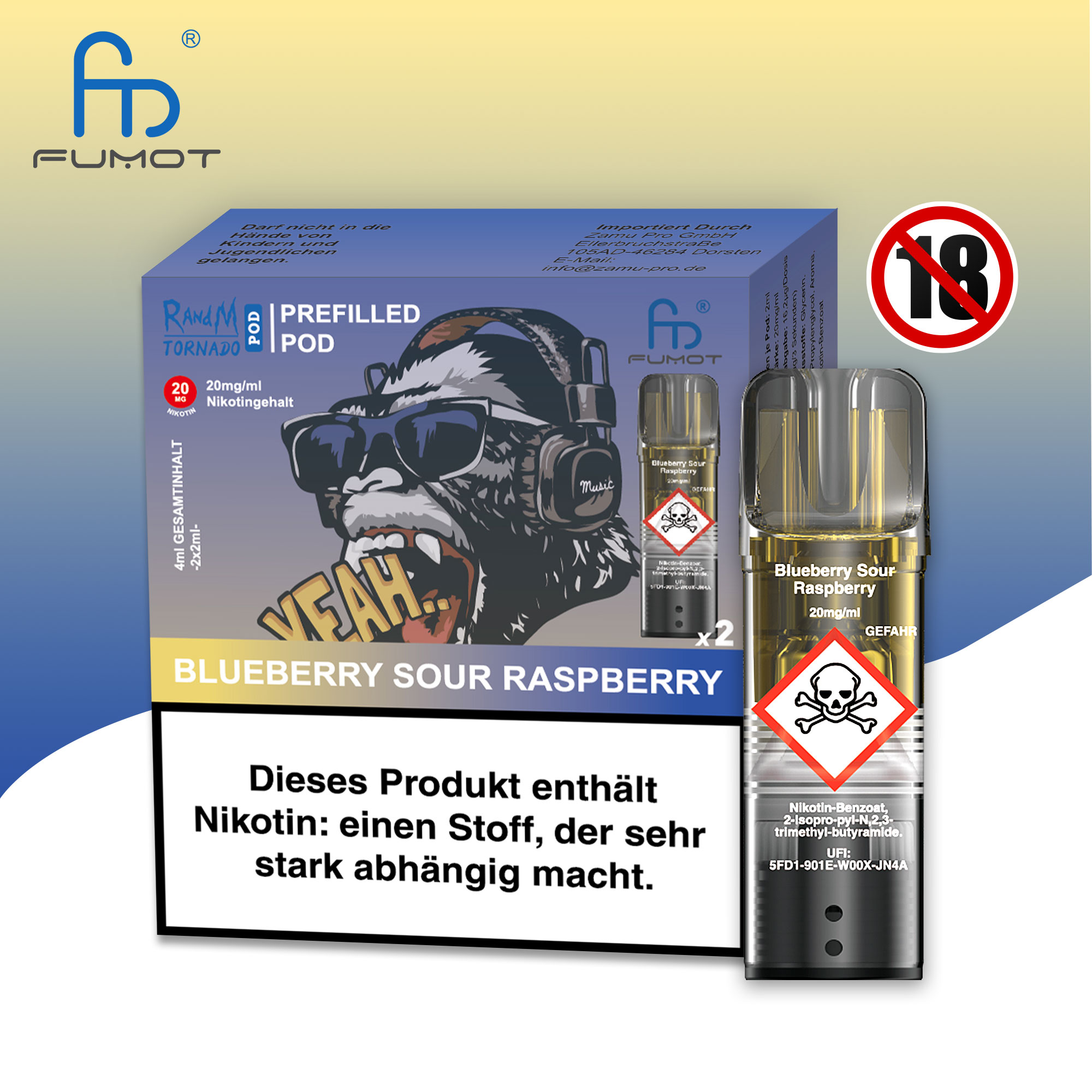 RandM - 2x2ml Pod - Blueberry Sour Raspberry