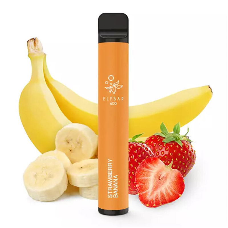 Elfbar E-Shisha - 600 Züge - Ohne Nikotin - Strawberry banana
