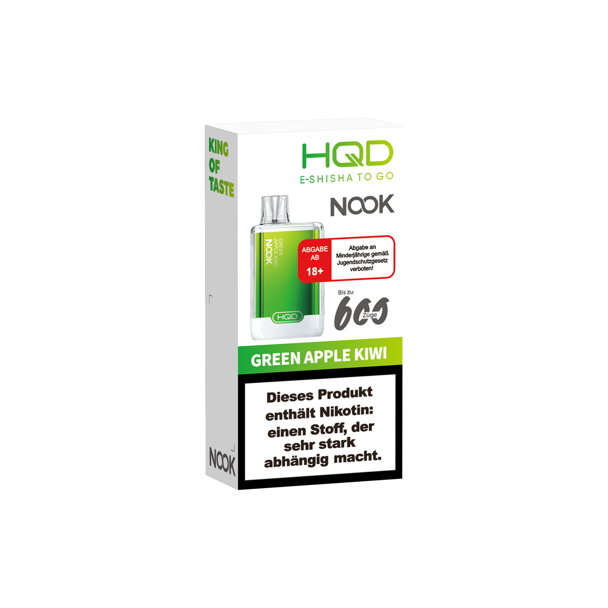 Hqd Nook - E-Shisha 600 Züge - Green Apple Kiwi