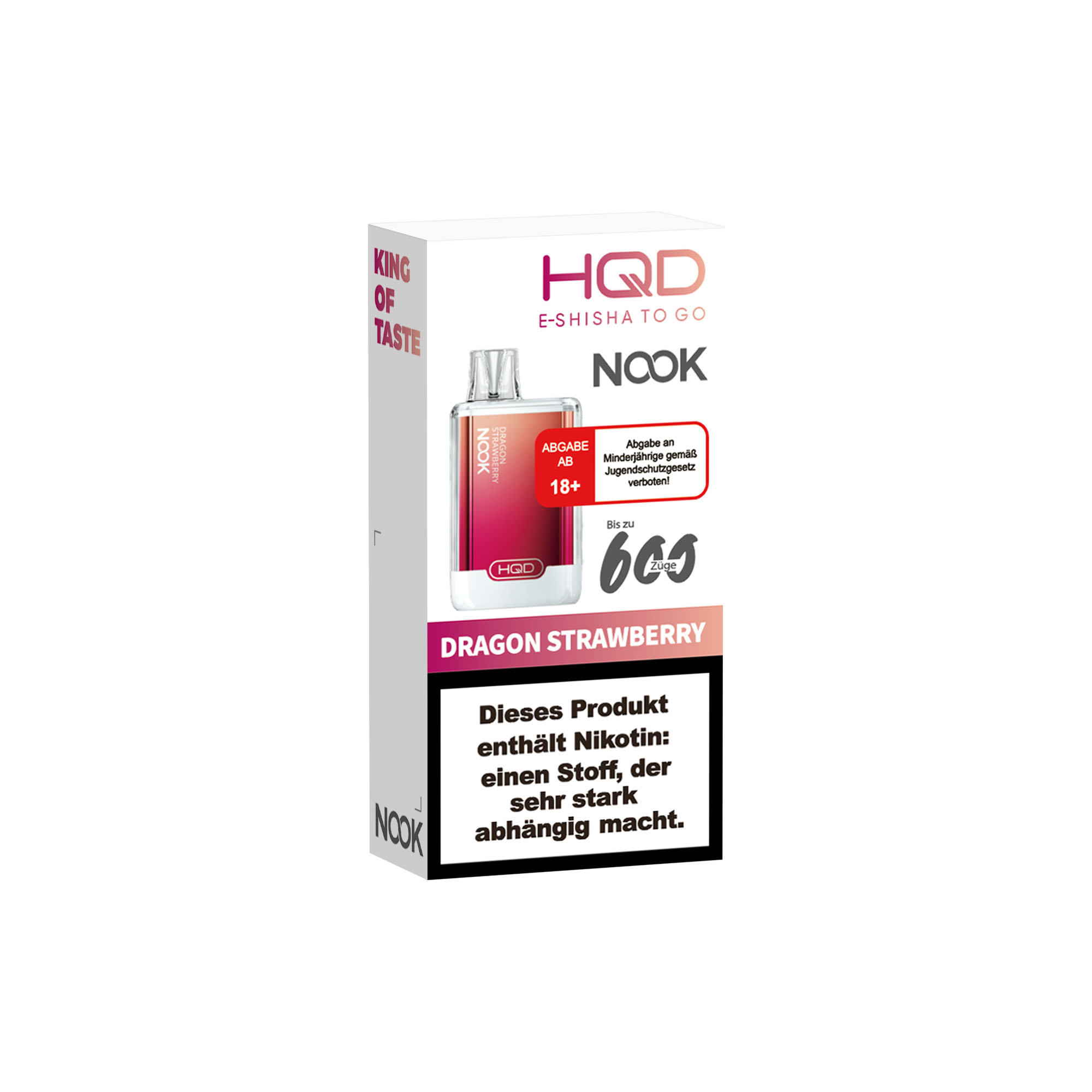 Hqd Nook - E-Shisha 600 Züge - Dragon Strawberry