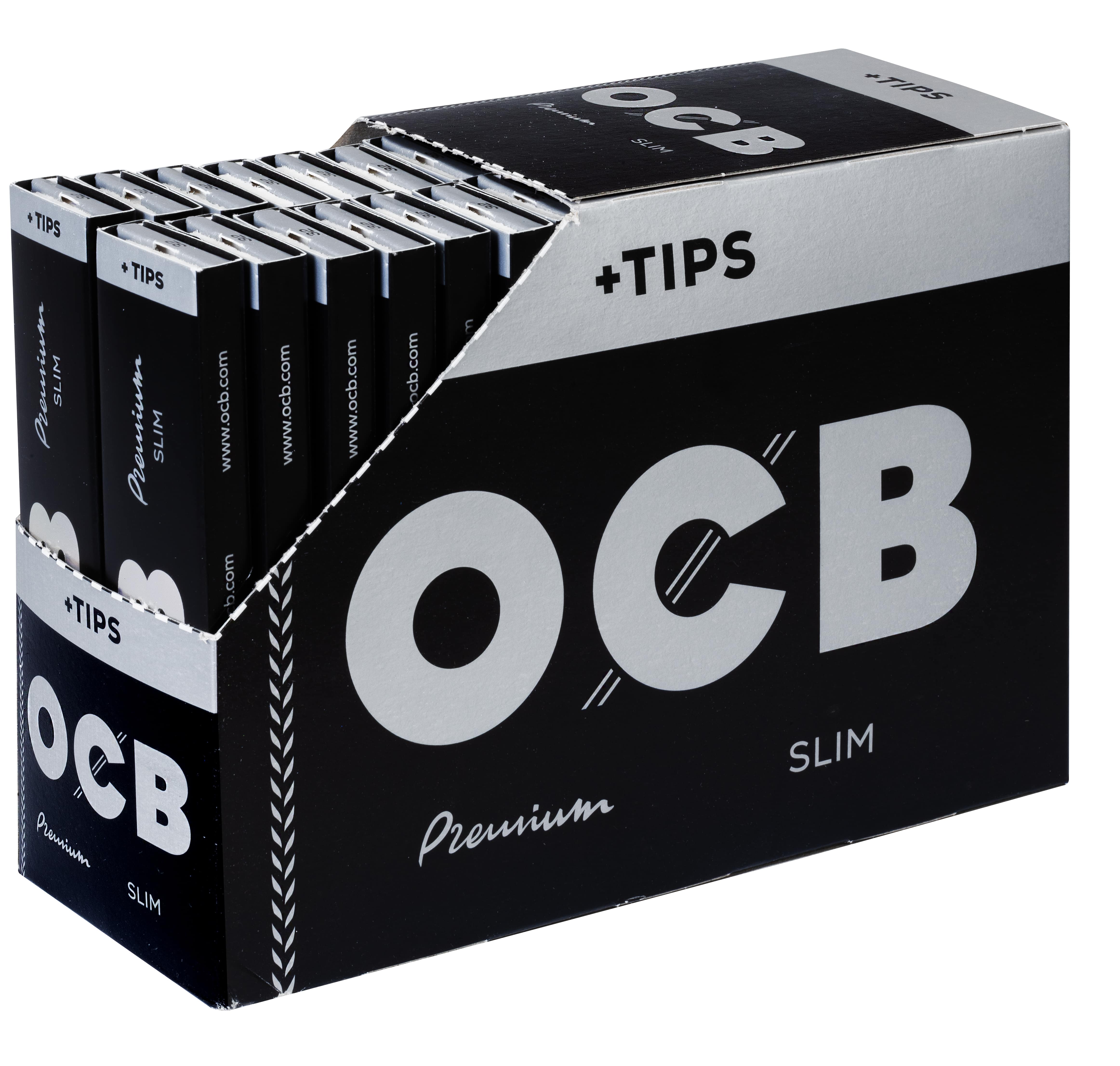 OCB - King Size - Schwarz Slim + Tips 32 Hefte à 32 Blatt