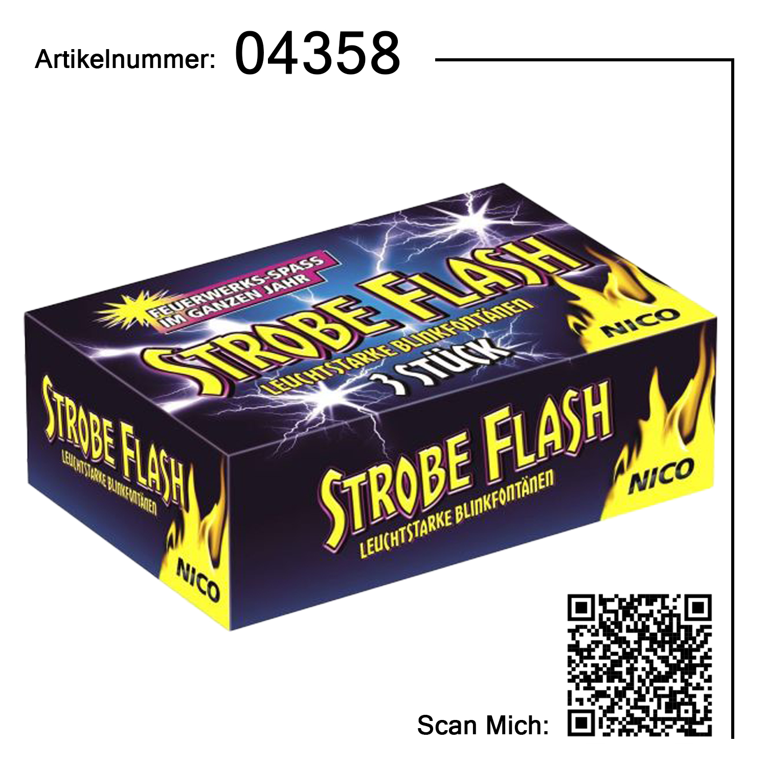 Strobe flash, 3-Schtl.