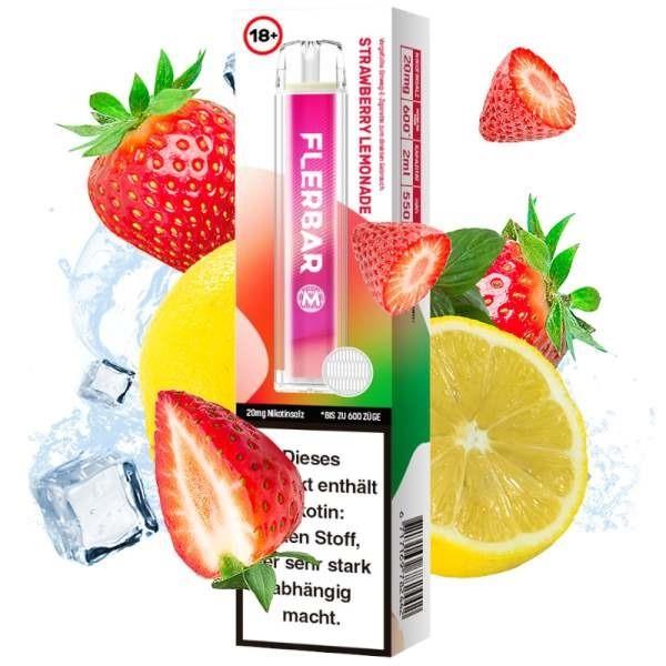 Flerbar - E-Shisha - 600 Züge - Strawberry Lemonade