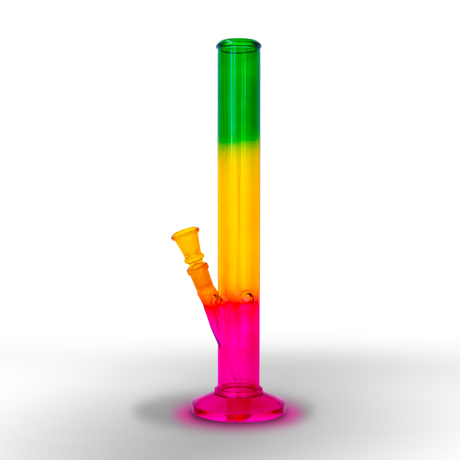 Zylinderbong | GlowGlas Reggae | ï¿½:40mm H:35cm Chillum 14,5mm Schliff