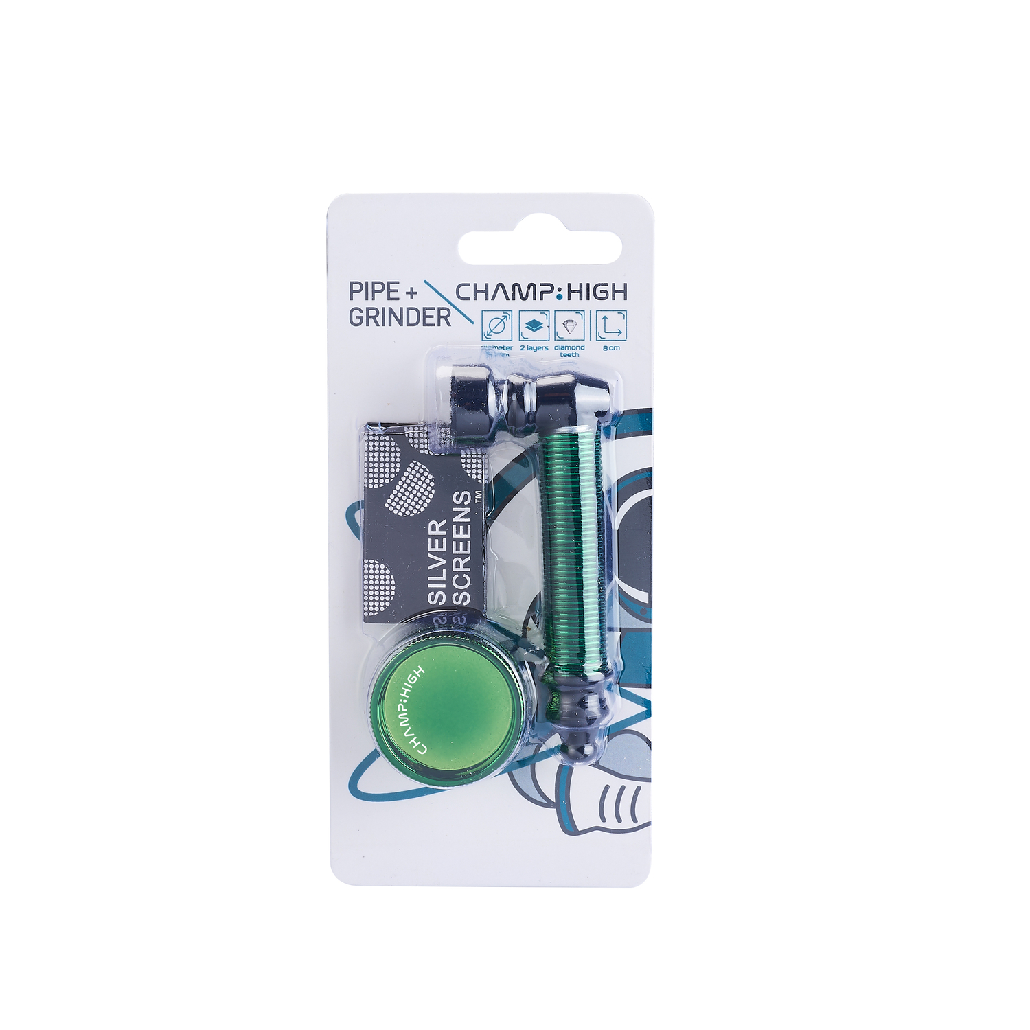 Champ - High Pipe - Mini Colored Pipe and Grinder