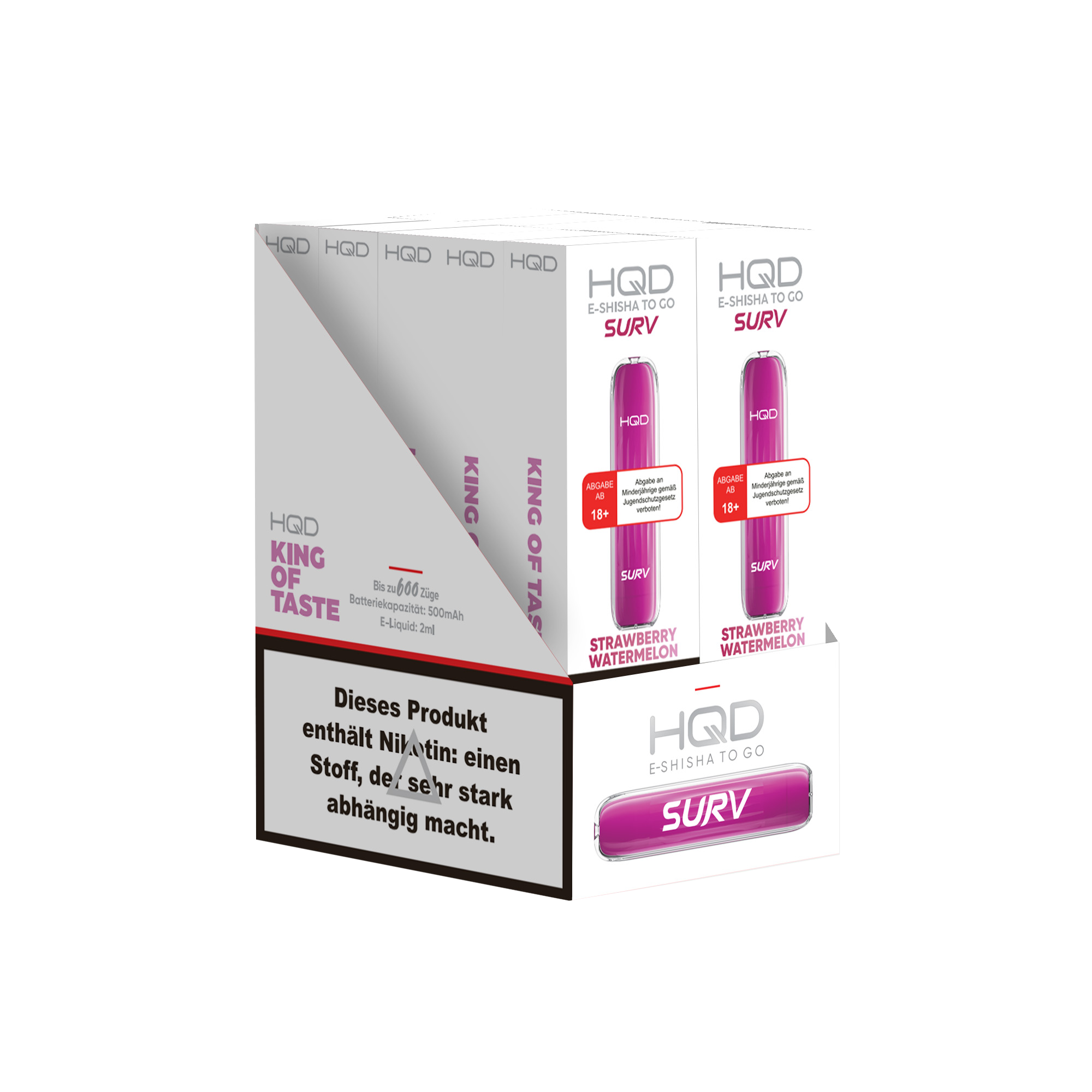 HQD Surv - E-Shisha - 600 Züge - Strawberry Watermelon