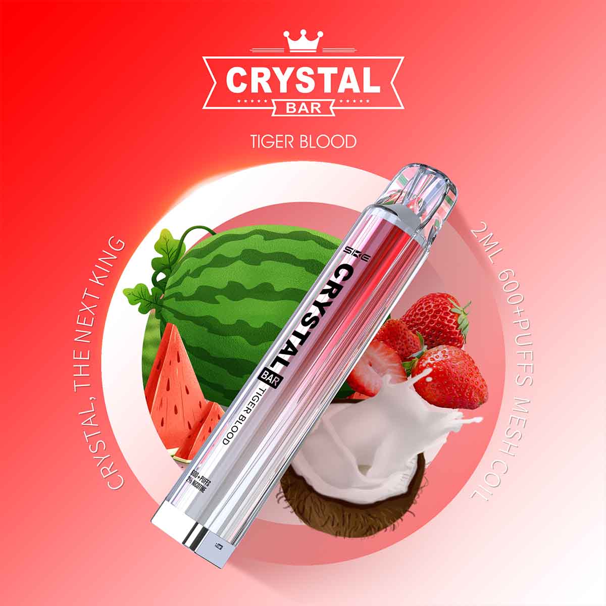 Crystal Bar - SKE - E-Shisha - 600 Züge - Tiger Blood