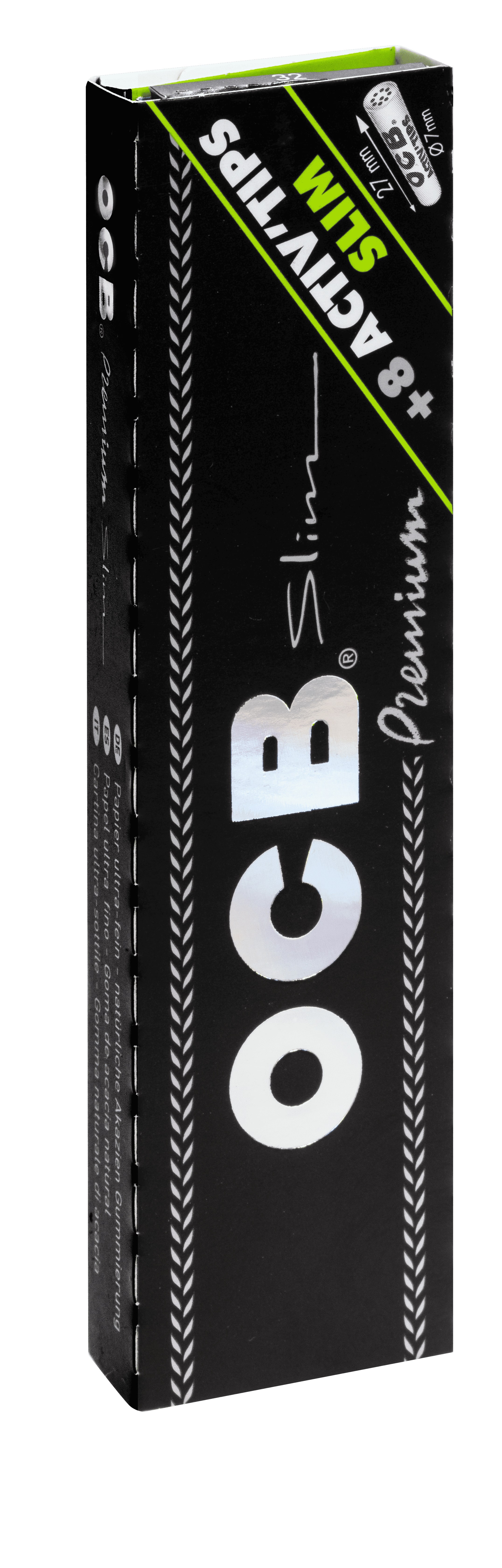 OCB - King Size - Slim mit Activ Tips - 7mm 20 Hefte à 32 Blatt + 8 Tips