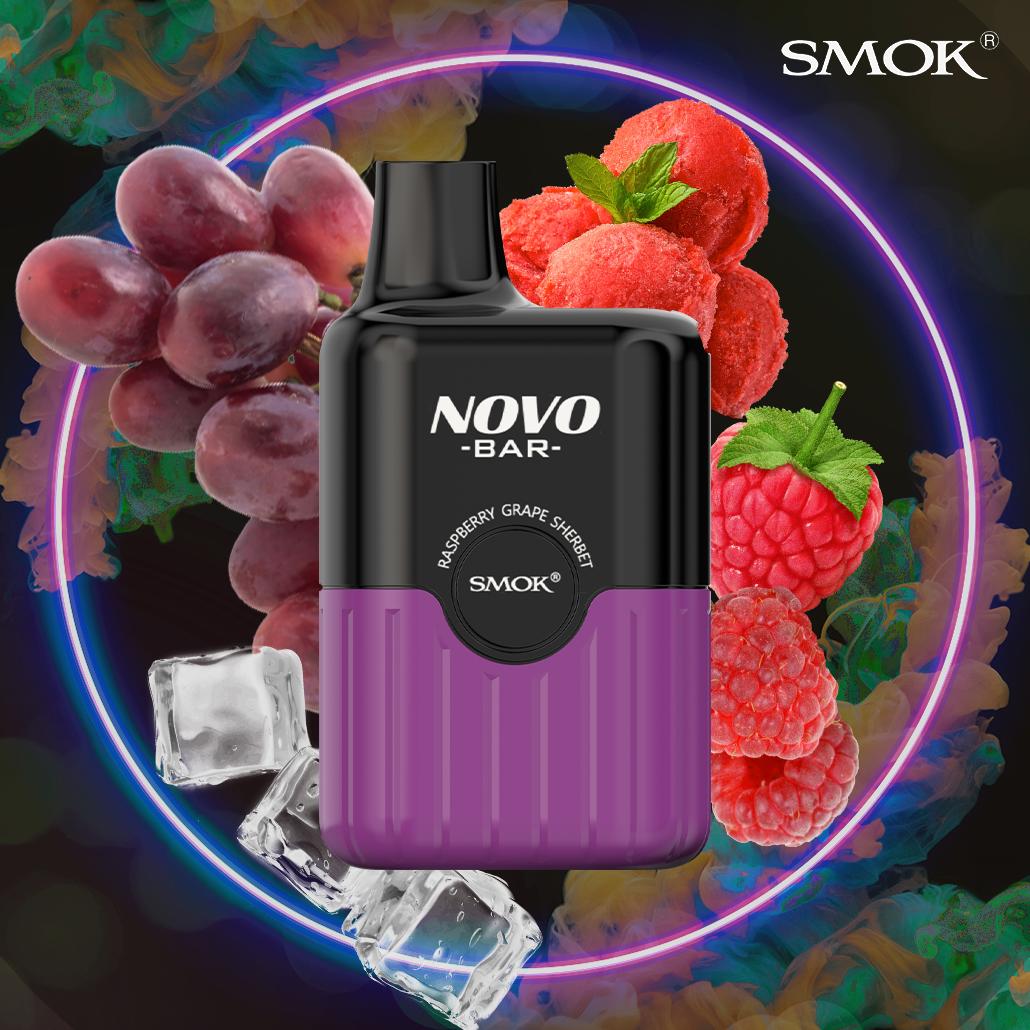 Smok Novo Bar - E-Shisha - 600 Züge - Raspberry Grape Sherbet