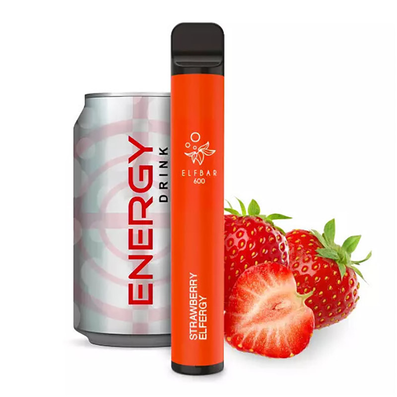 Elfbar E-Shisha - 600 Züge - Ohne Nikotin - Elfergy Strawberry