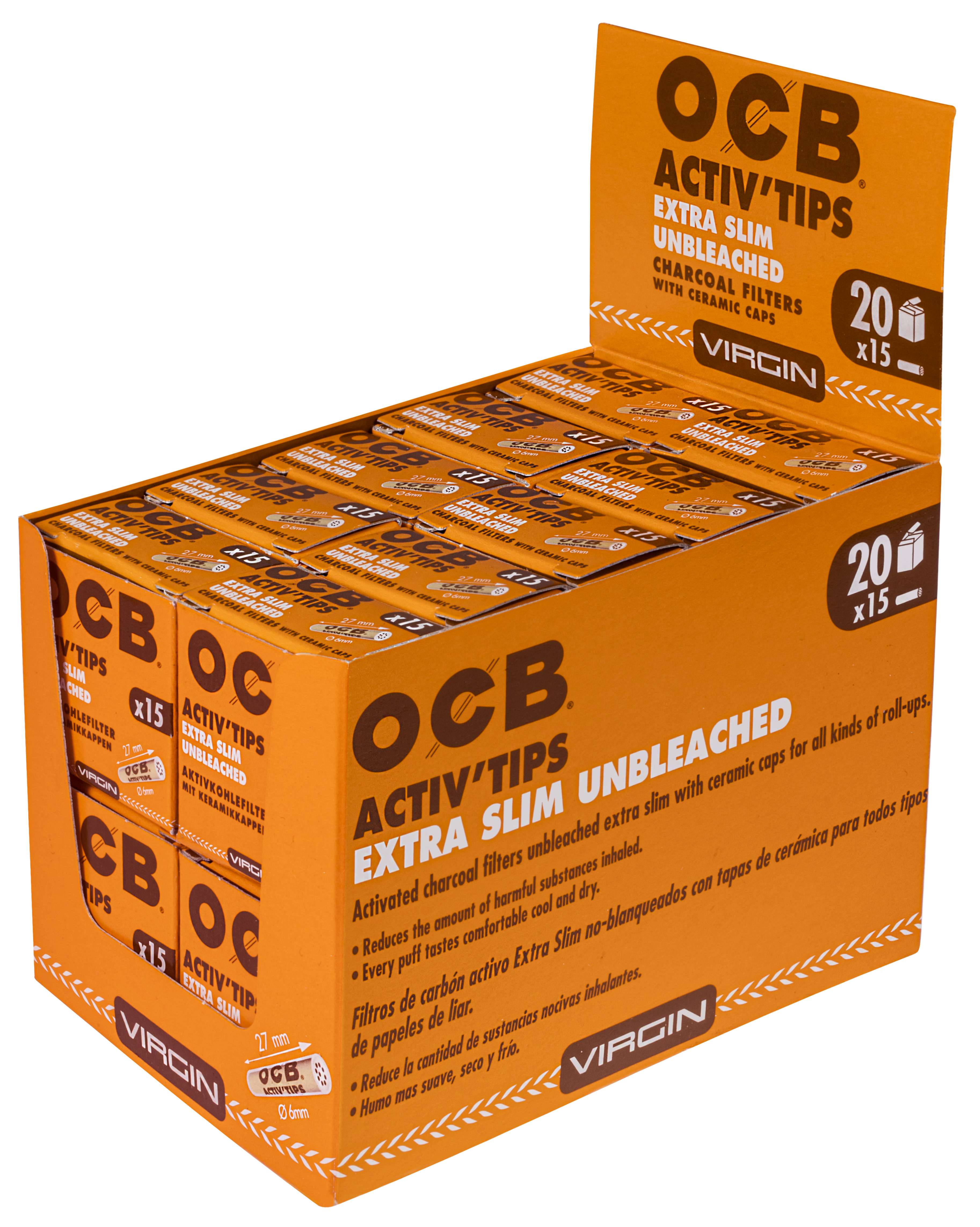 OCB - Filter Slim Activ Tips - 6mm à 15 Stück