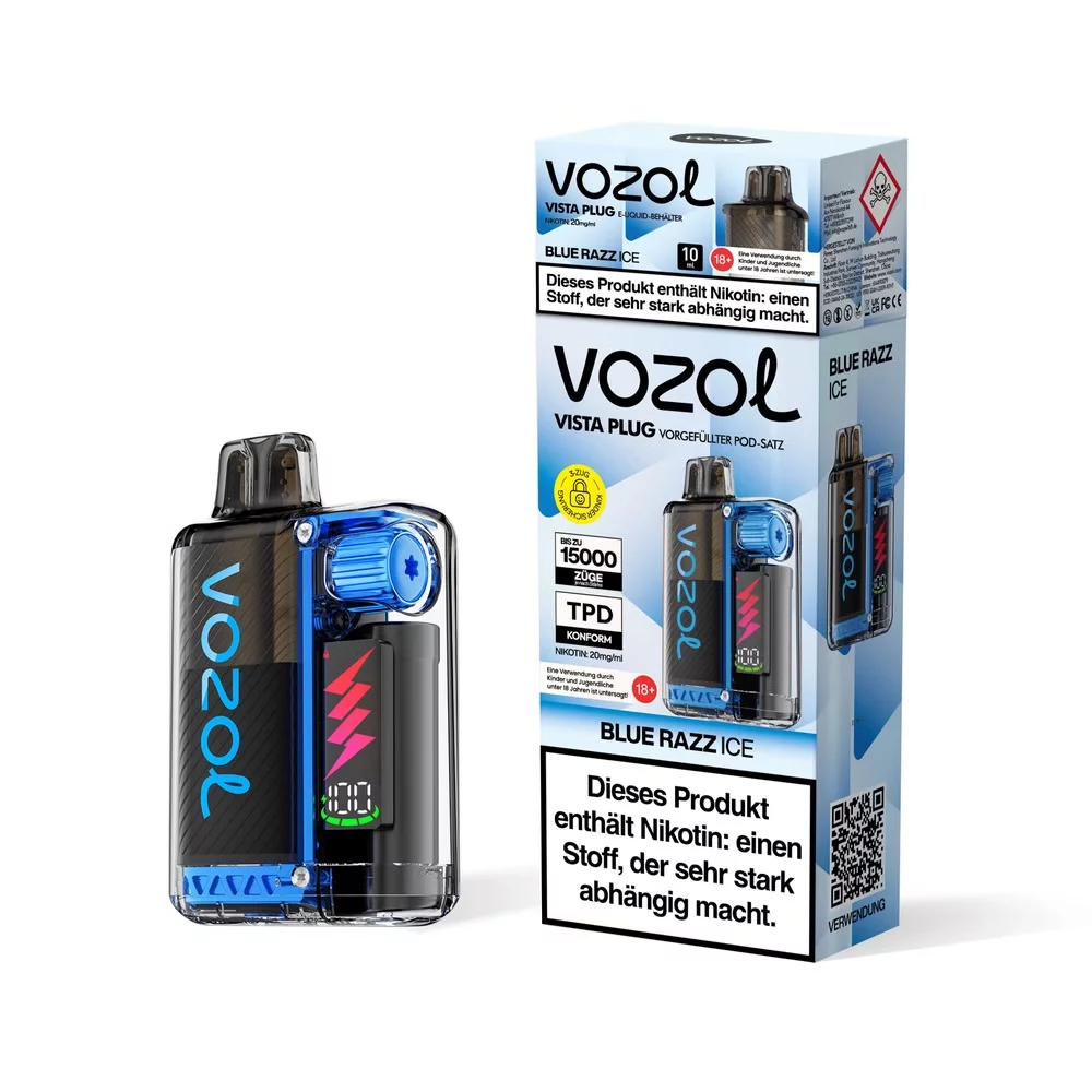 Vozol Vista Plug - E-Shisha - 15K Züge - Blue Razz Ice