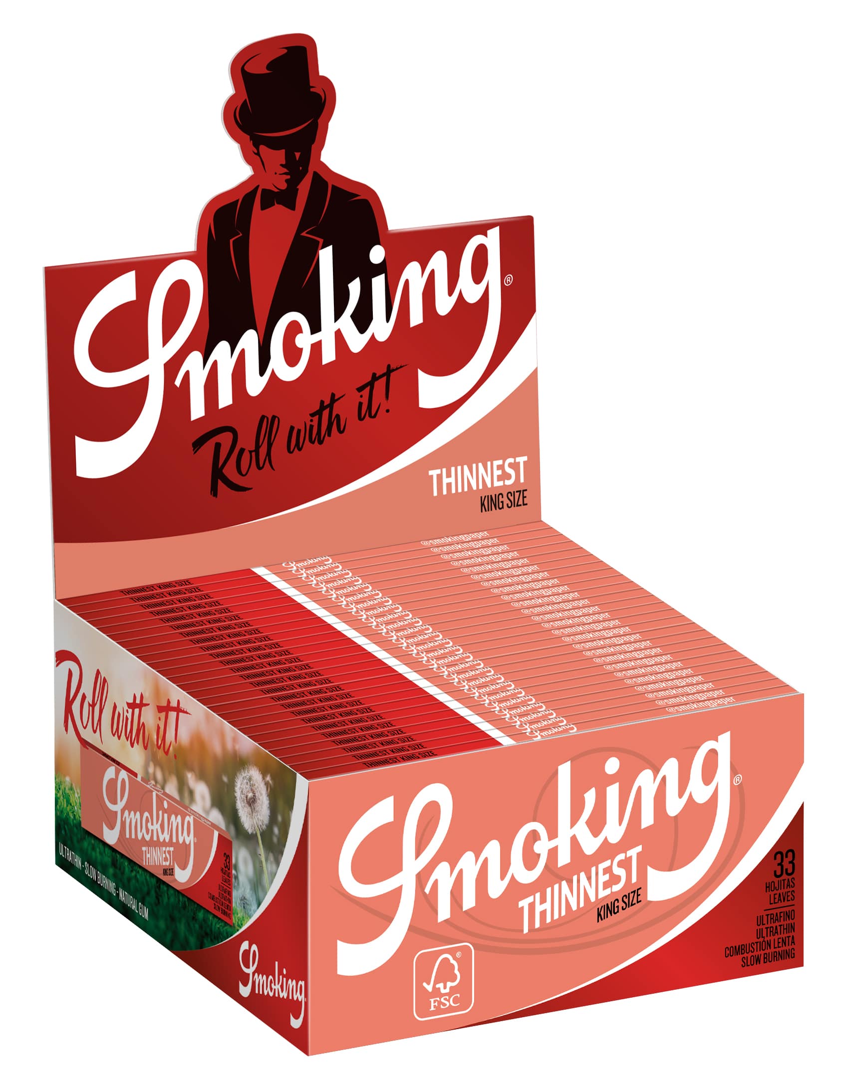 Smoking - King Size - Thinnest 50 Hefte à 33 Blatt