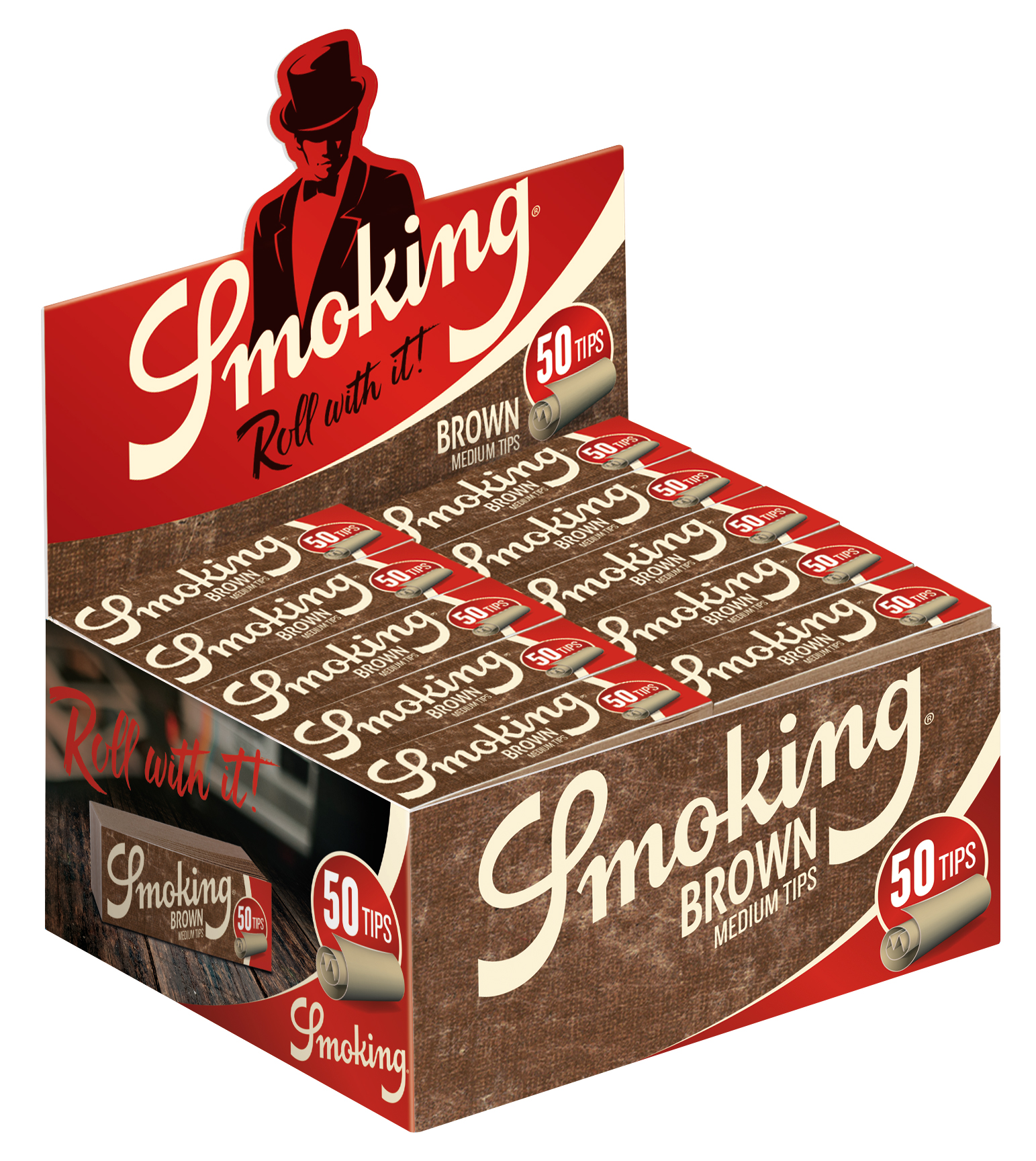 Smoking - Medium Filter Tips - Brown 50 Hefte