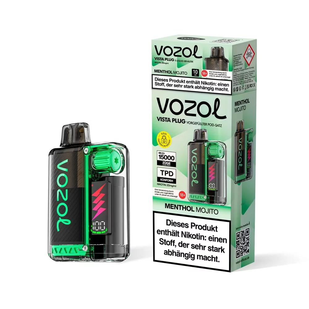 Vozol Vista Plug - E-Shisha - 15K Züge - Menthol Mojito
