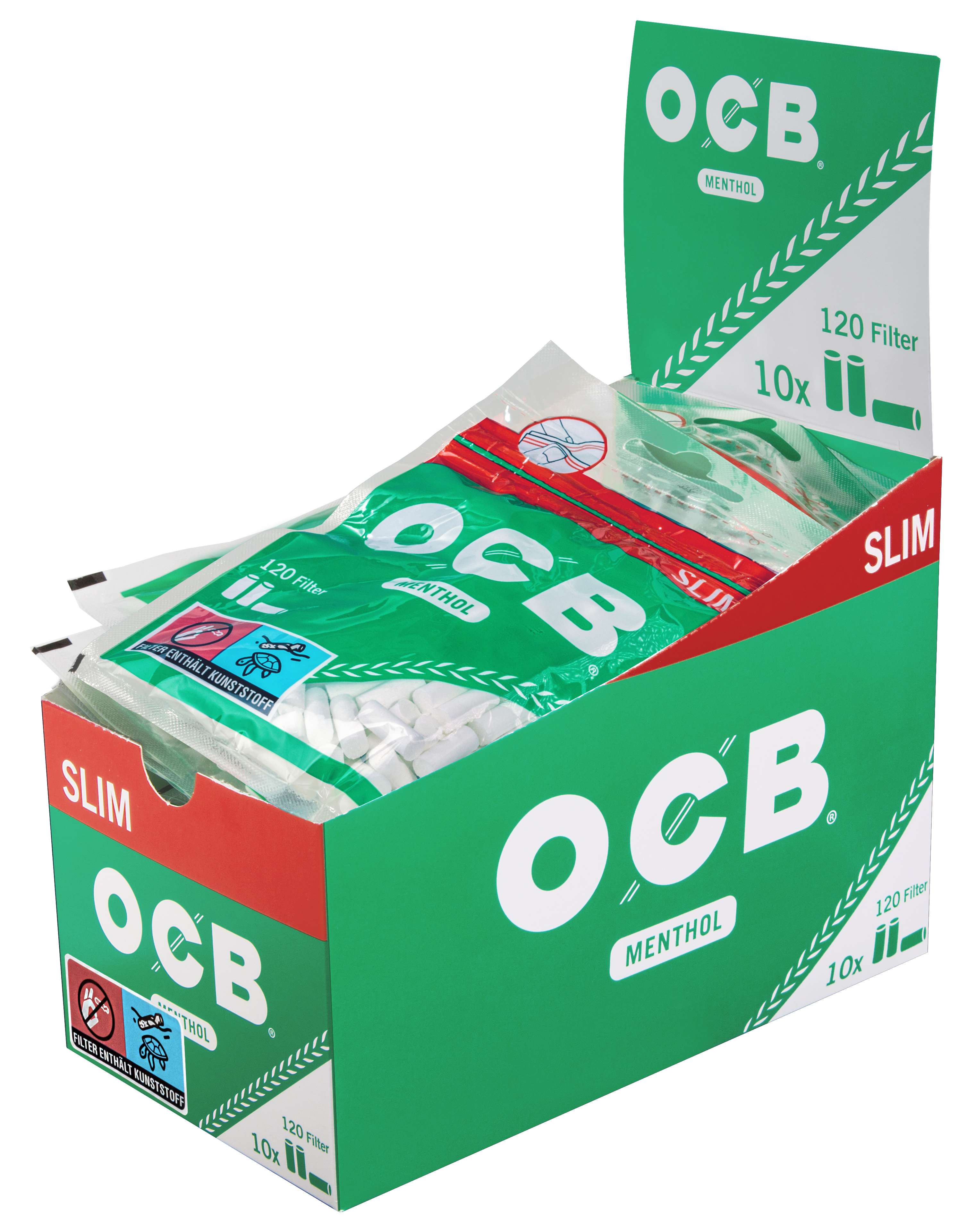 OCB - Filter Slim Menthol 6 mm - 10 Beutel à 120 Filter