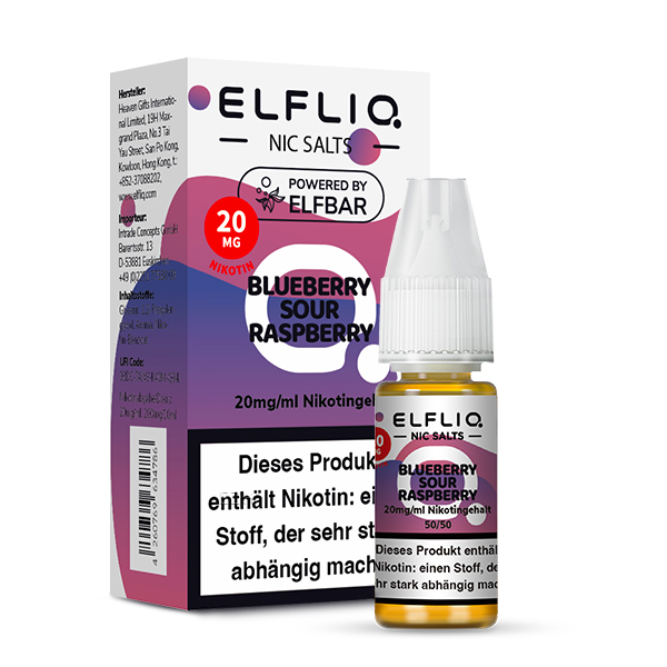 Elfbar Elfliq 10ml - Blueberry Sour Raspberry 20mg
