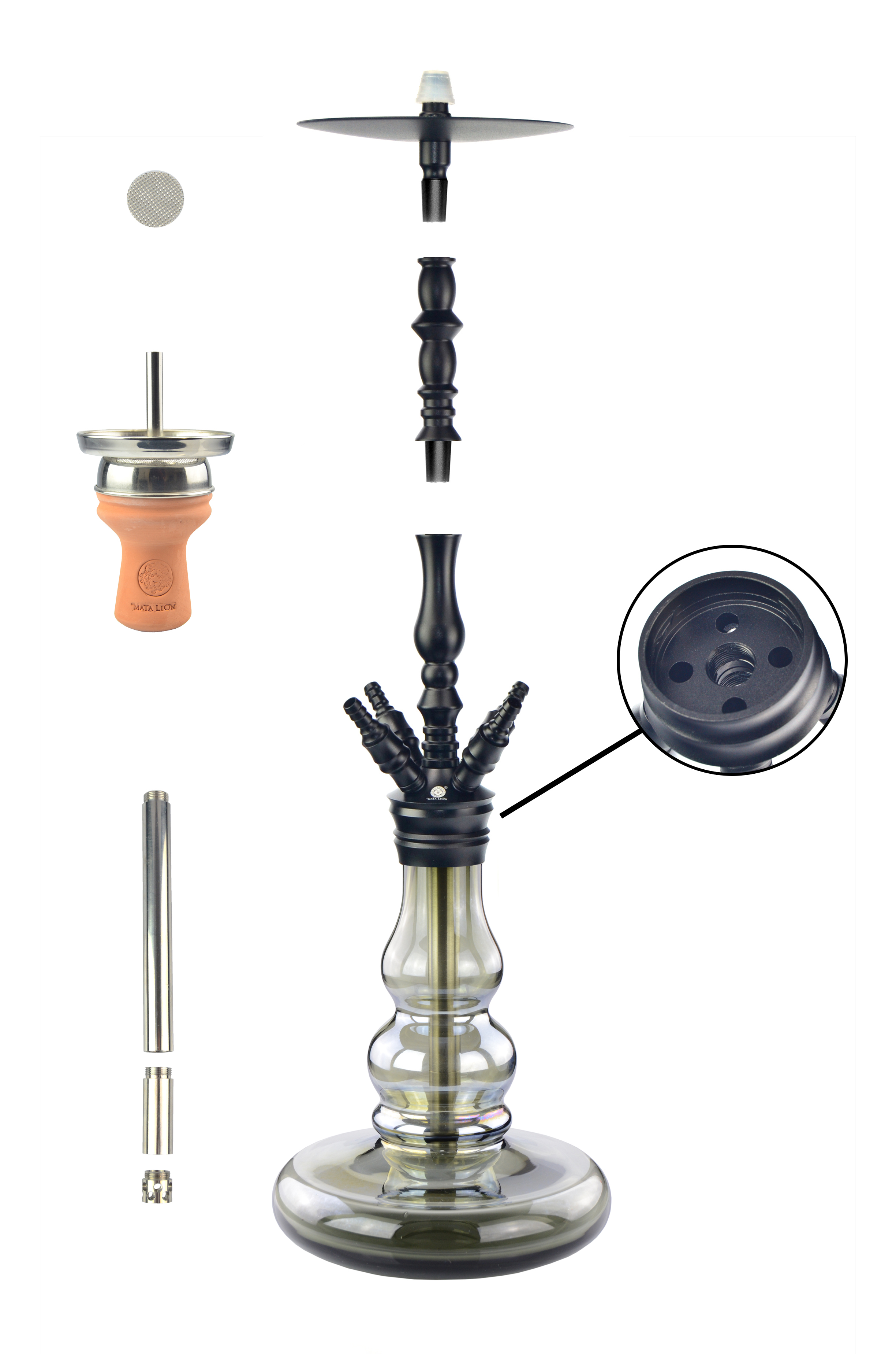 Mata Leon Shisha - MLS852 - Excalibur 8Ball - Schwarz