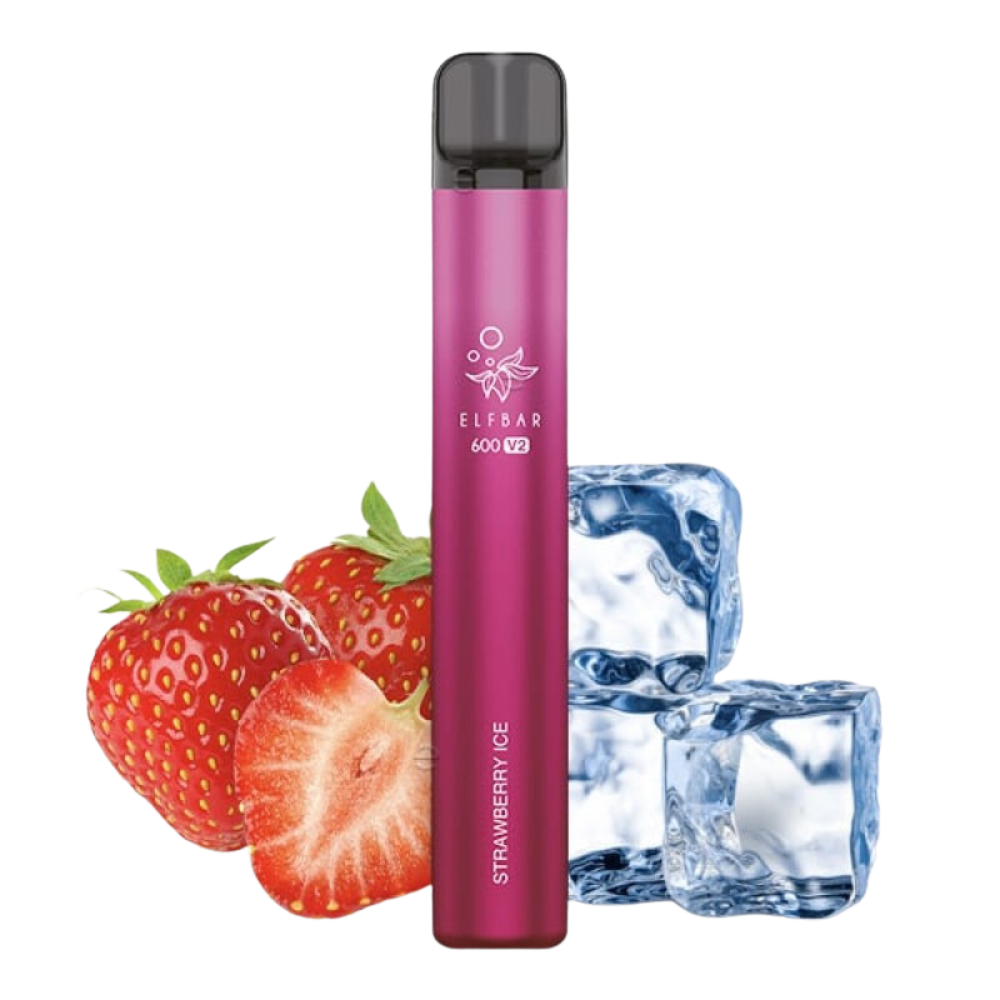 Elfbar E-Shisha - 600 Züge - V2 - Kindersicherung - Strawberry Ice