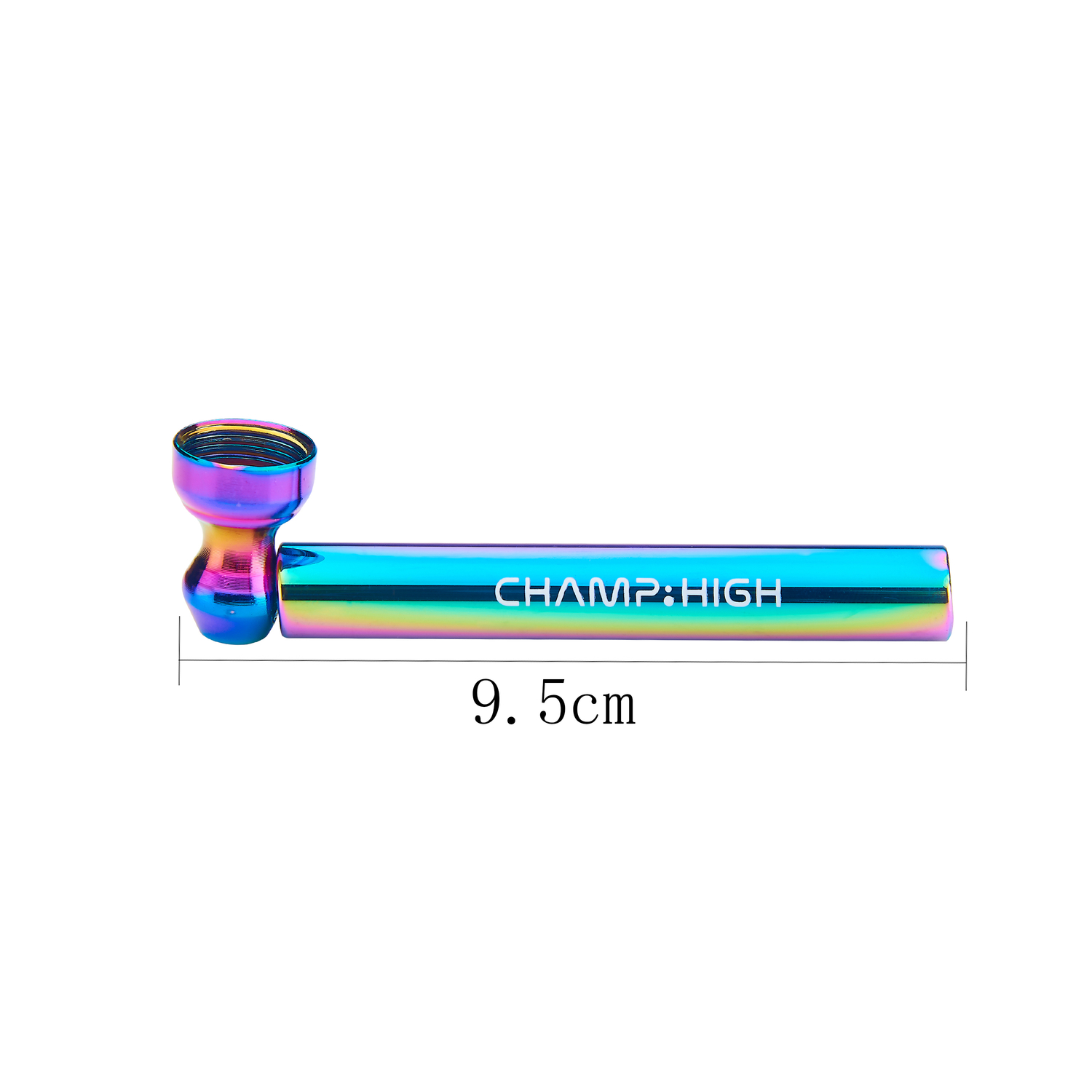 Champ High - Rainbow Glass Pipe & Grinder Display