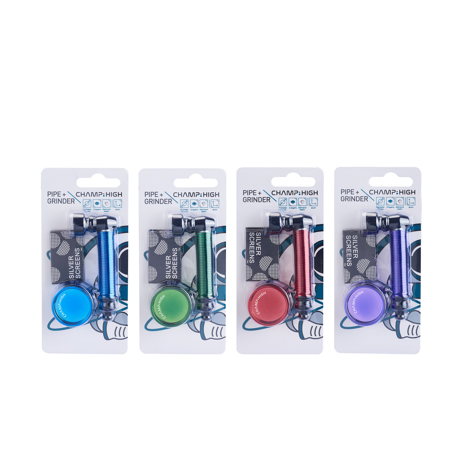 Champ - High Pipe - Mini Colored Pipe and Grinder