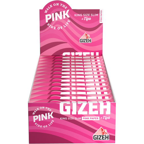 Gizeh - King Size - Slim Pink 26 Hefte à 34 Blatt + Tips