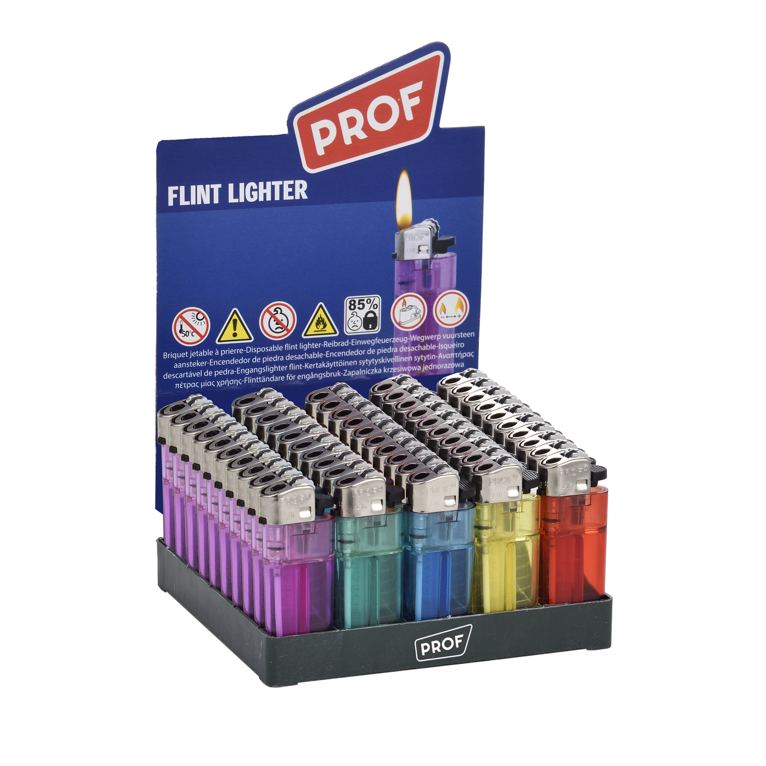 Prof - Mini Flint Transparant 50er