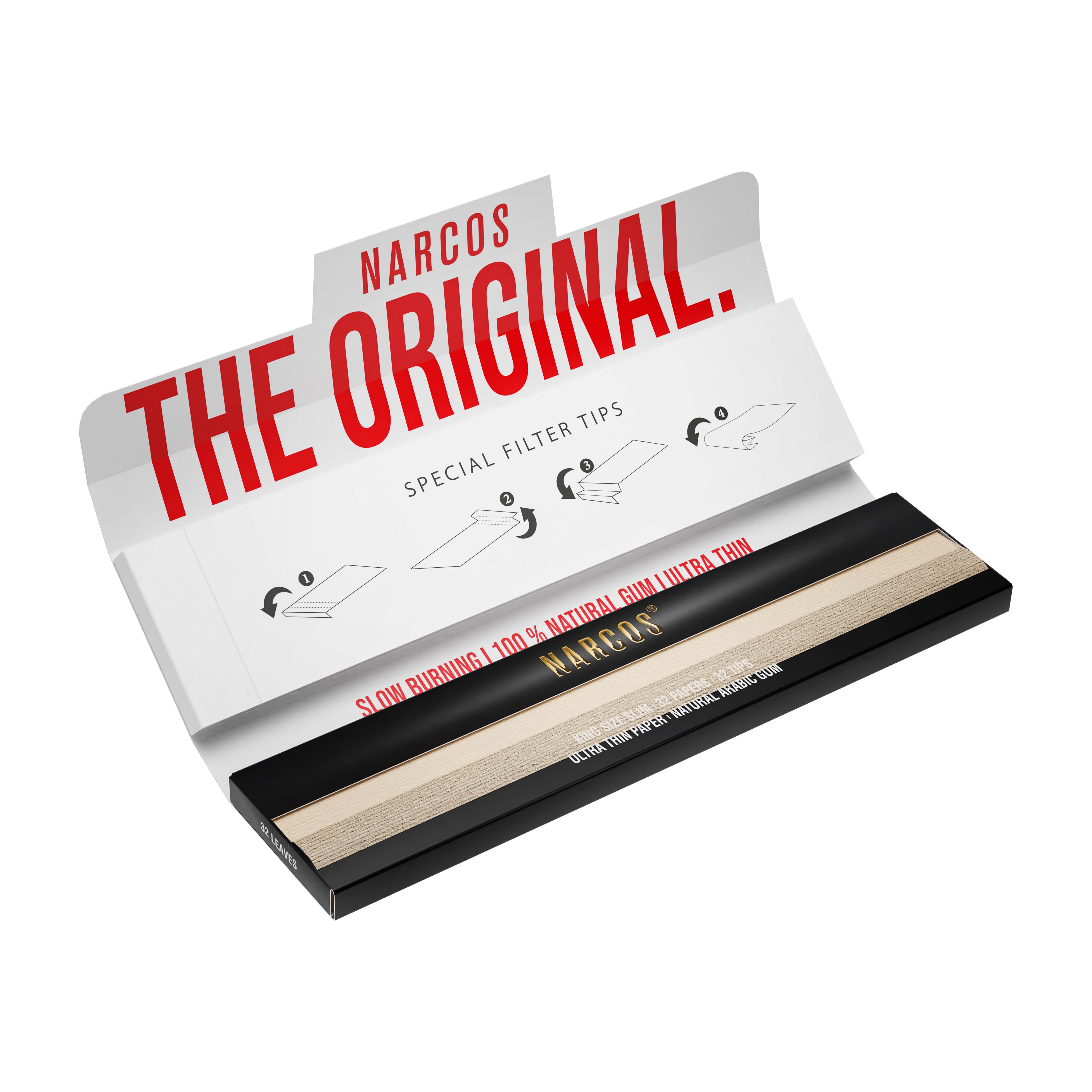 Narcos - Kingsize Slim - mit Tips 32 Hefte à 32 Blatt - Limited Edition 4963