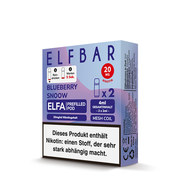 Elfbar - Elfa Prefilled Pod 2x2ml - Blueberry Snoow