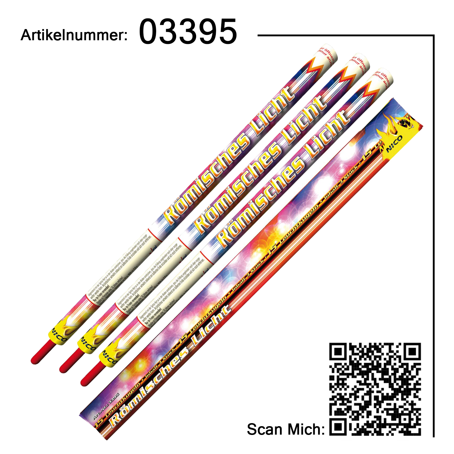 Römisches Licht, 15 Schuss, 3er-Schtl.